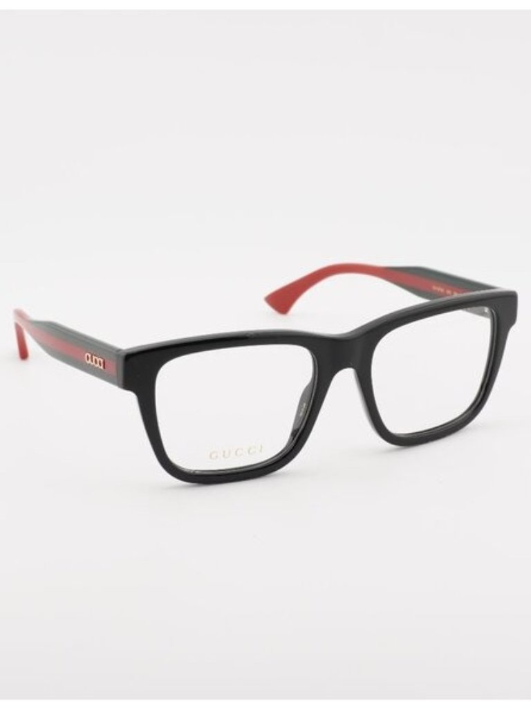Gucci Gg1870o 005 Eyeglasses Black/Red 56mm Square Frame